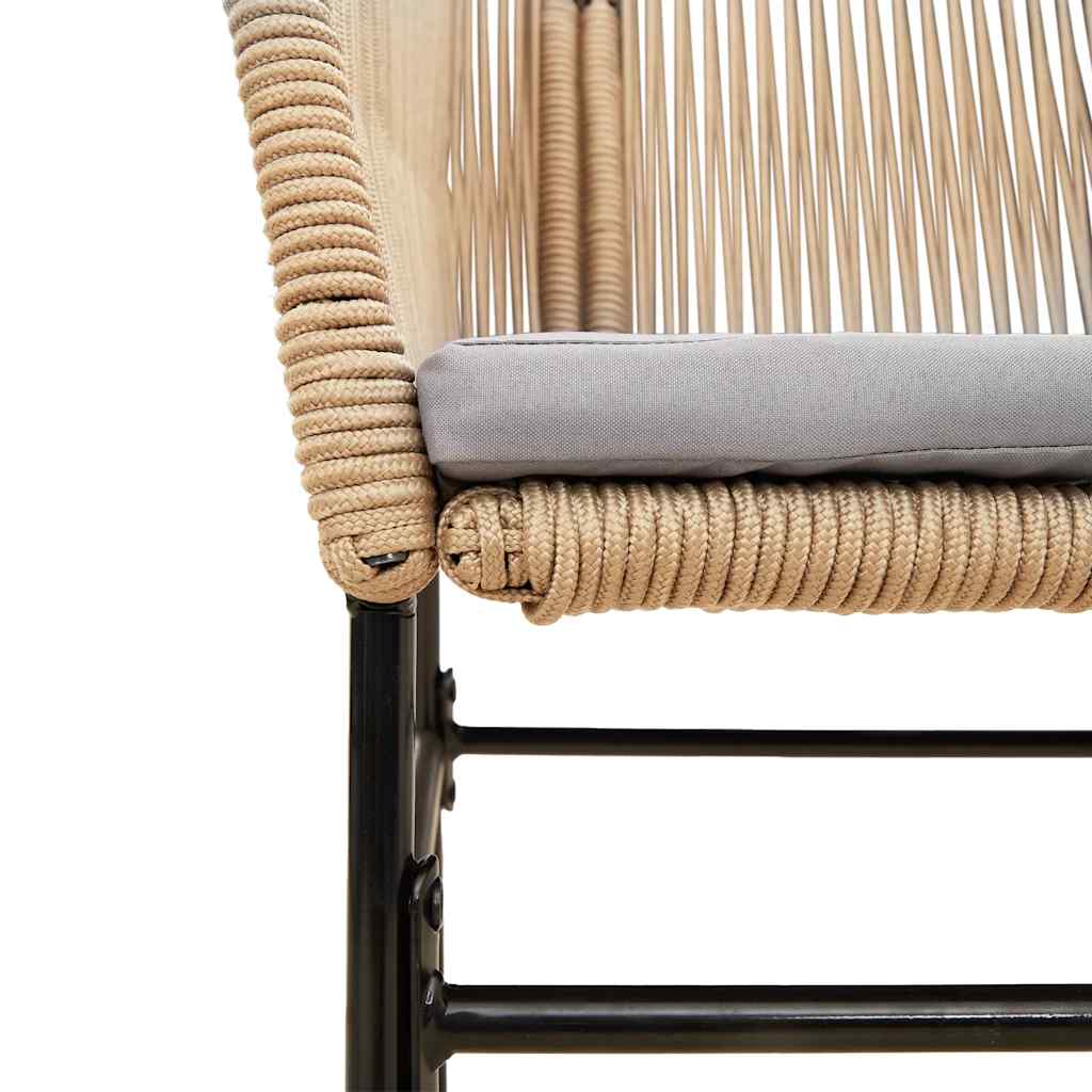 7-tlg. Garten-Essgruppe mit Kissen Braun Poly Rattan Glas