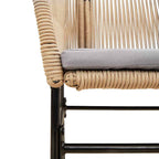 9-tlg. Garten-Essgruppe mit Kissen Braun Poly Rattan Glas