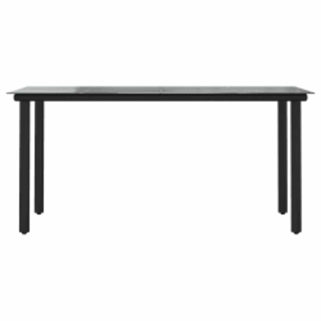 5-tlg. Garten-Essgruppe mit Kissen Grau Poly Rattan Glas