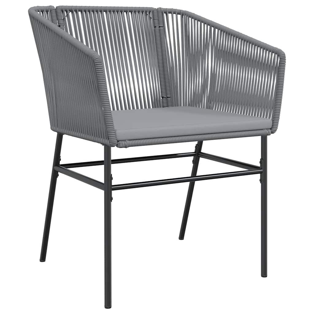 9-tlg. Garten-Essgruppe mit Kissen Grau Poly Rattan Glas