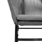 9-tlg. Garten-Essgruppe mit Kissen Grau Poly Rattan Glas