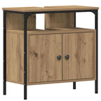 Badezimmermöbel-Set mit Regal mit Tür 2 pcs Braun Holzwerkstoff