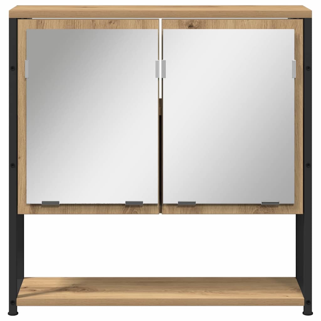 Badezimmermöbel-Set mit Regal mit Tür 2 pcs Braun Holzwerkstoff