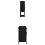 Badezimmermöbel-Set mit Regal 2 pcs Schwarz Holzwerkstoff