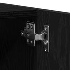 Badezimmermöbel-Set 3 pcs Schwarz Eichen-Optik Holzwerkstoff