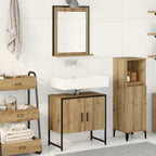 Badezimmermöbel-Set Wandmontiert 2 pcs Braun Holzwerkstoff
