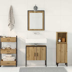 Badezimmermöbel-Set Wandmontiert 2 pcs Braun Holzwerkstoff