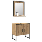 Badezimmermöbel-Set Wandmontiert 2 pcs Braun Holzwerkstoff