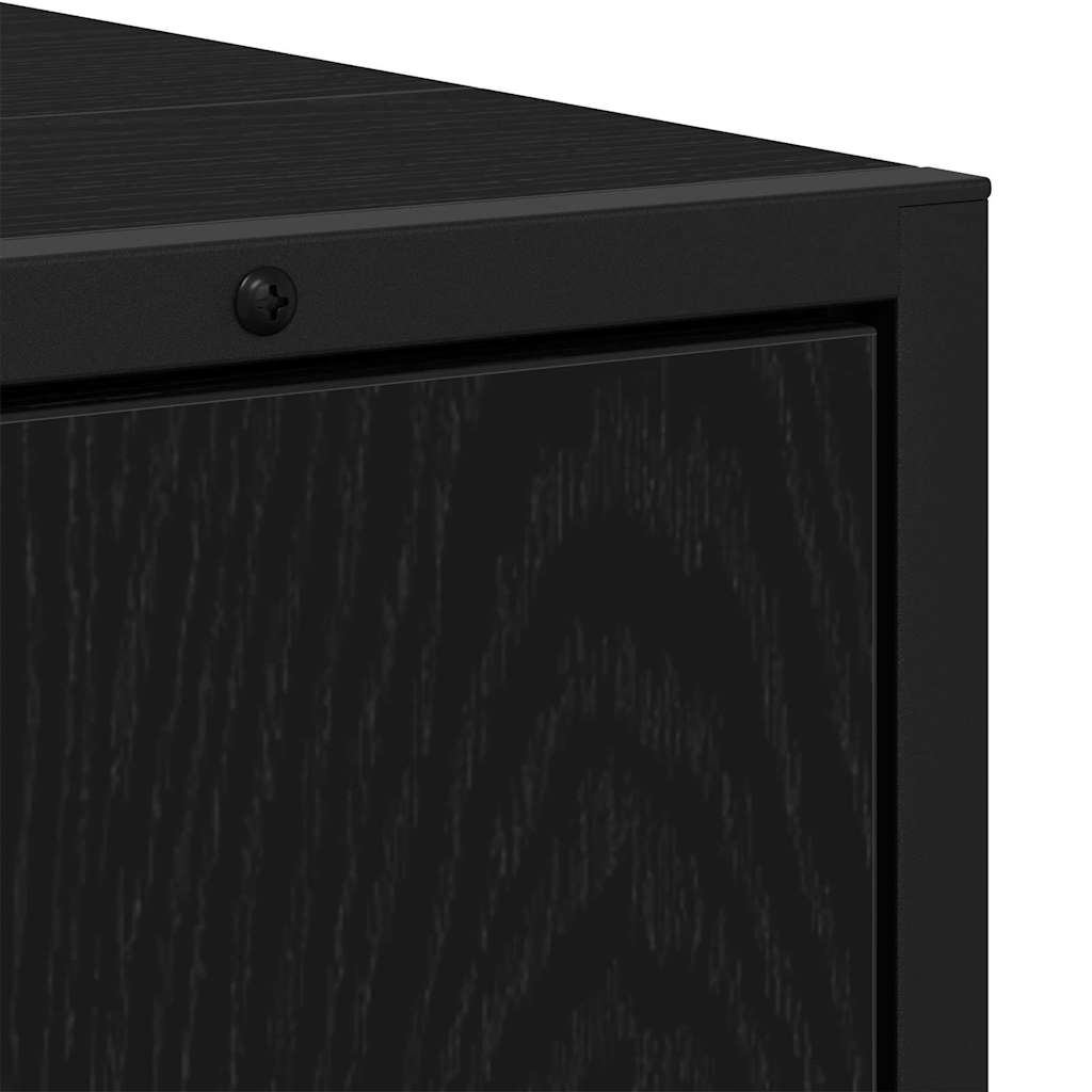 Badezimmermöbel-Set Wandmontiert 2 pcs Schwarz Holzwerkstoff