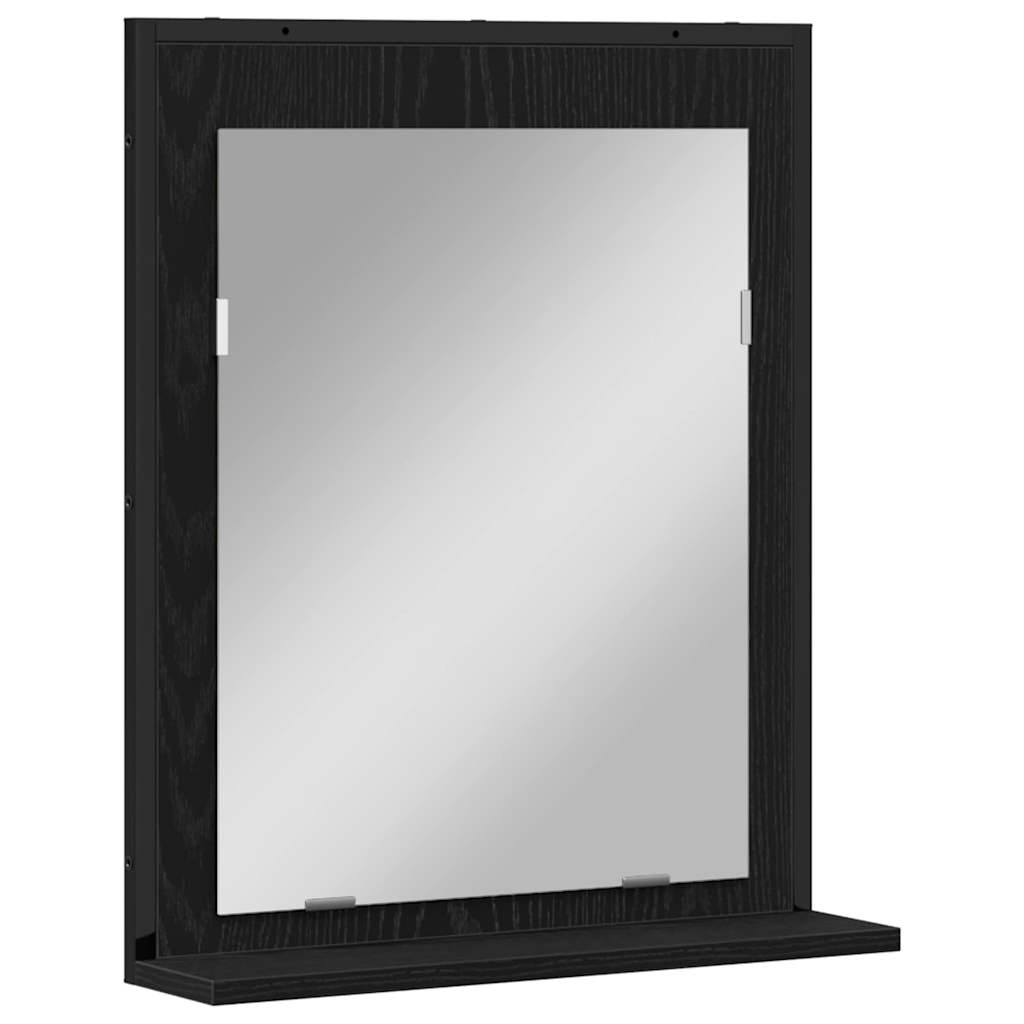 Badezimmermöbel-Set Wandmontiert 2 pcs Schwarz Holzwerkstoff