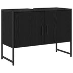 Badezimmermöbel-Set Wandmontiert 2 pcs Schwarz Holzwerkstoff