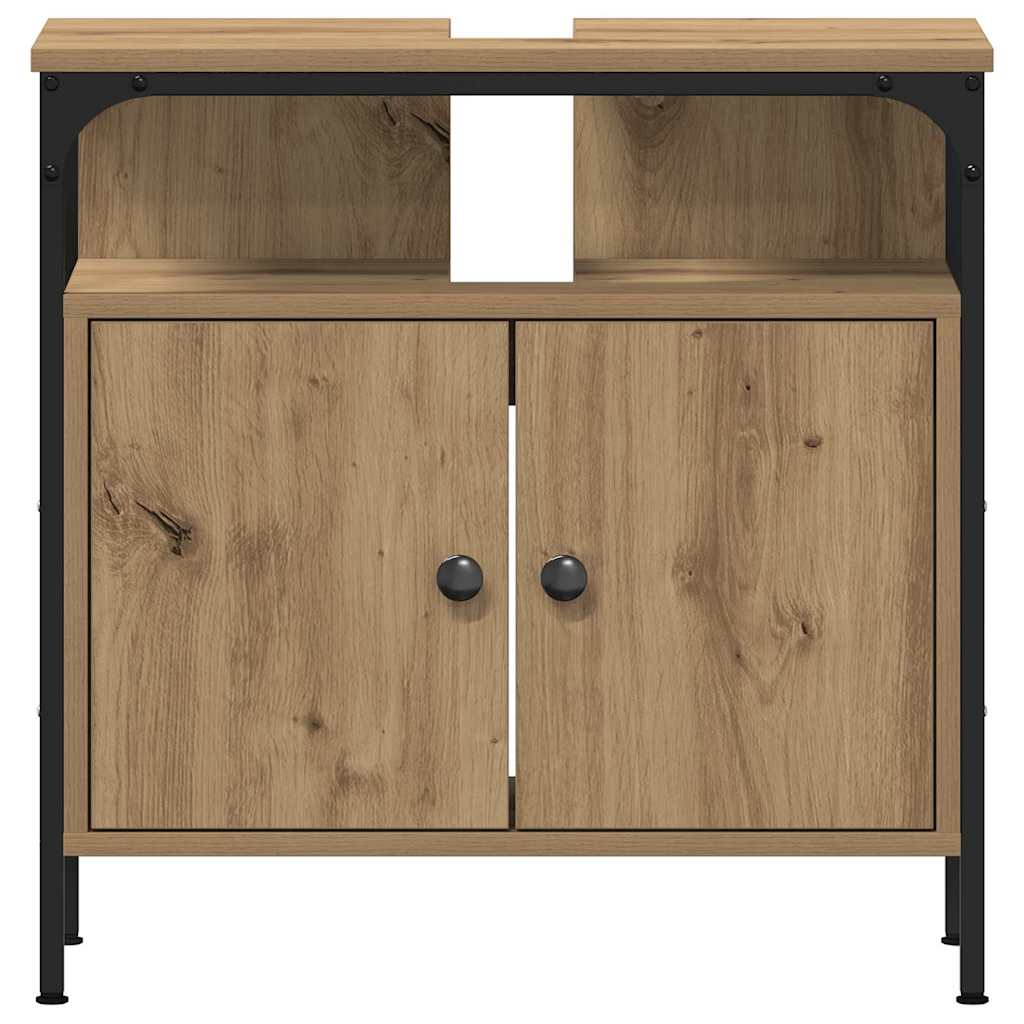 Badezimmermöbel-Set mit Regal mit Tür 3 pcs Braun Holzwerkstoff