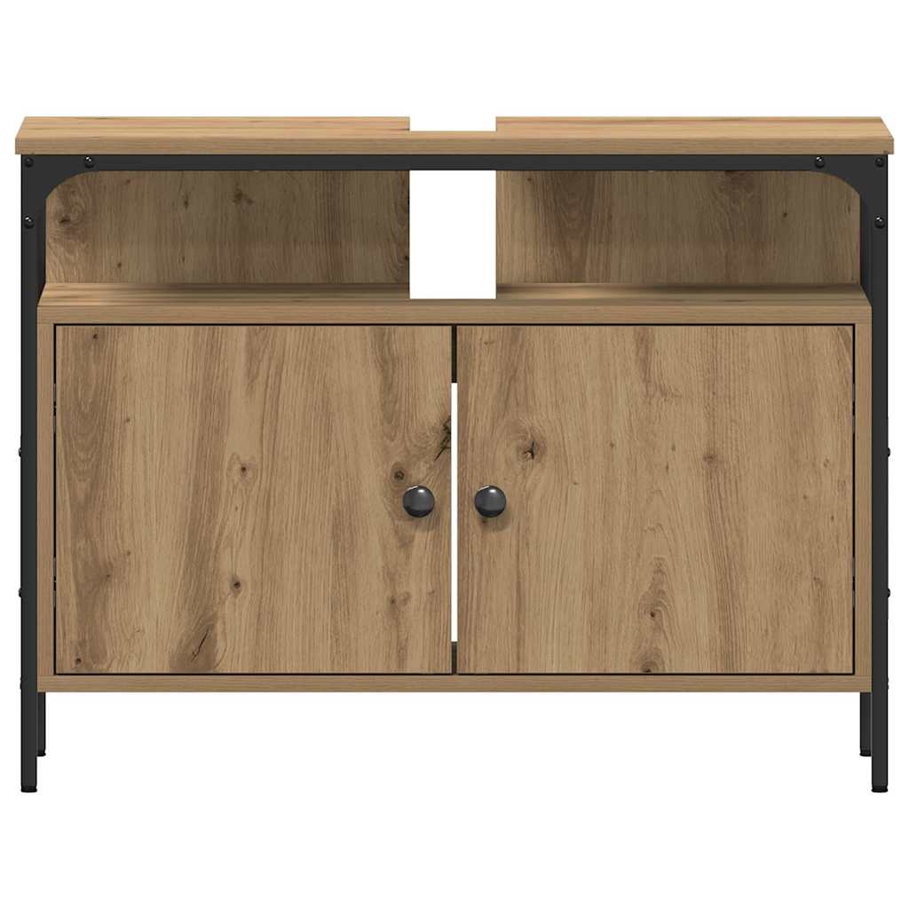 Badezimmermöbel-Set mit Regal mit Tür 3 pcs Braun Holzwerkstoff