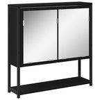 Badezimmermöbel-Set mit Regal 3 pcs Schwarz Holzwerkstoff