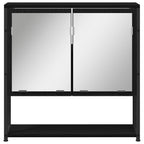 Badezimmermöbel-Set mit Regal 3 pcs Schwarz Holzwerkstoff