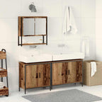 Badezimmermöbel-Set mit Regal mit Tür 3 pcs Braun Holzwerkstoff