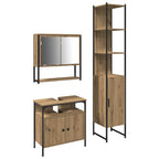 Badezimmermöbel-Set mit Regal 3 pcs Artisan-Eiche Holzwerkstoff