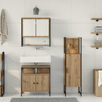 Badezimmermöbel-Set mit Regal mit Tür 3 pcs Braun Holzwerkstoff