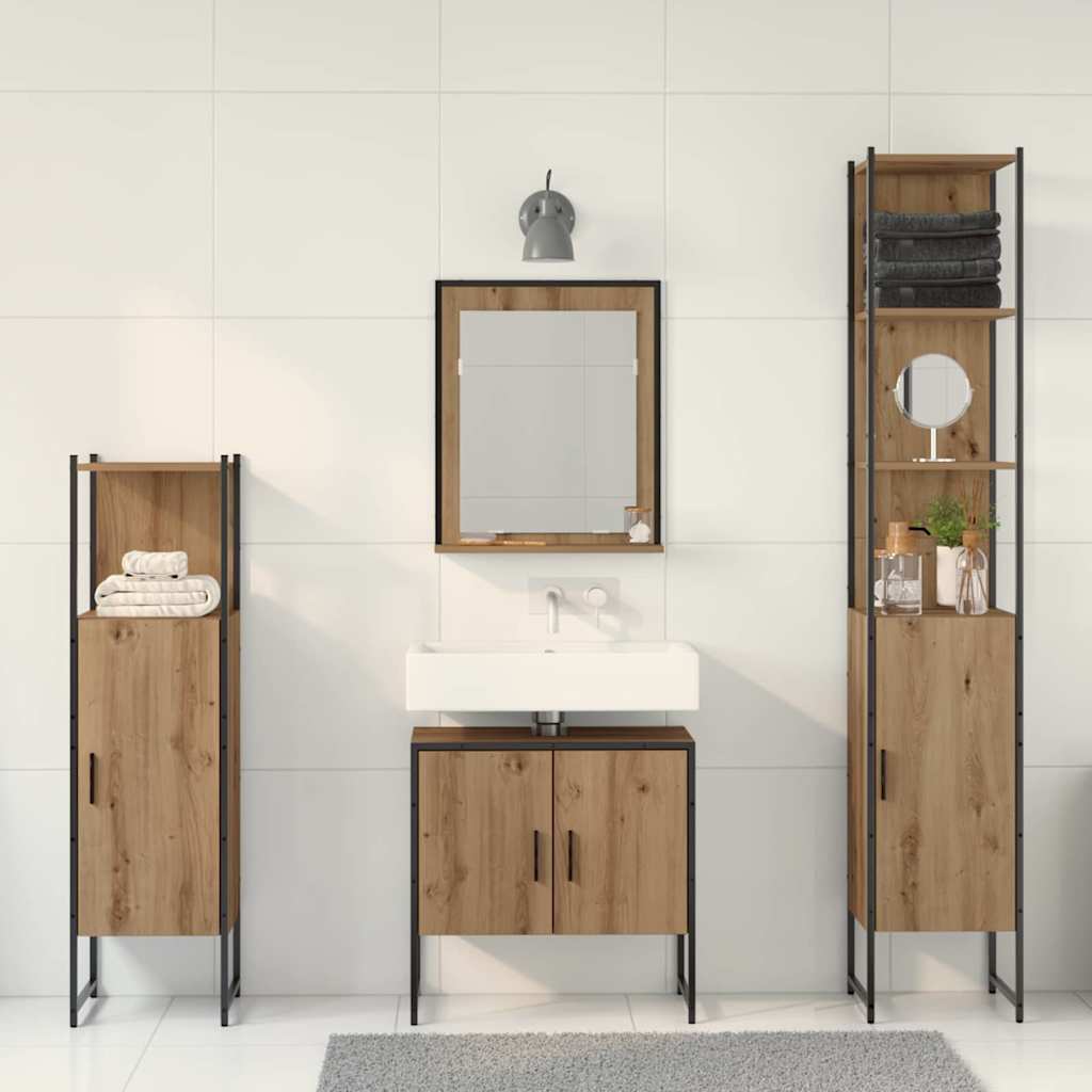 Badezimmermöbel Set mit Speicher 4 pcs Braun 33 x 33 x 185.5 cm