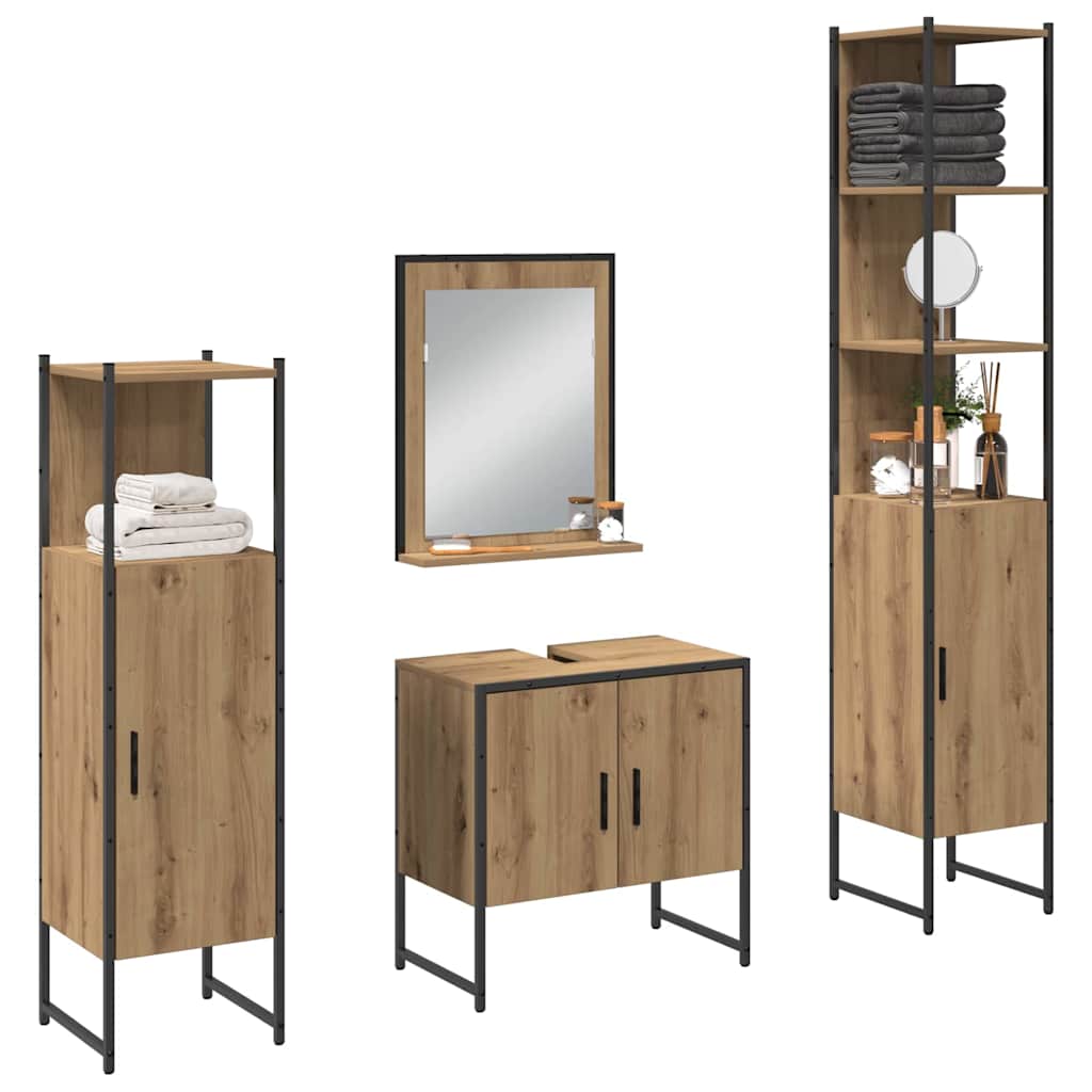 Badezimmermöbel Set mit Speicher 4 pcs Braun 33 x 33 x 185.5 cm