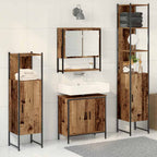 Badezimmermöbel Set mit Speicher 4 pcs Braun 33 x 33 x 185.5 cm