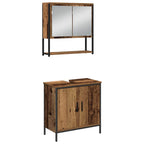 Badezimmermöbel Set mit Speicher 4 pcs Braun 33 x 33 x 185.5 cm