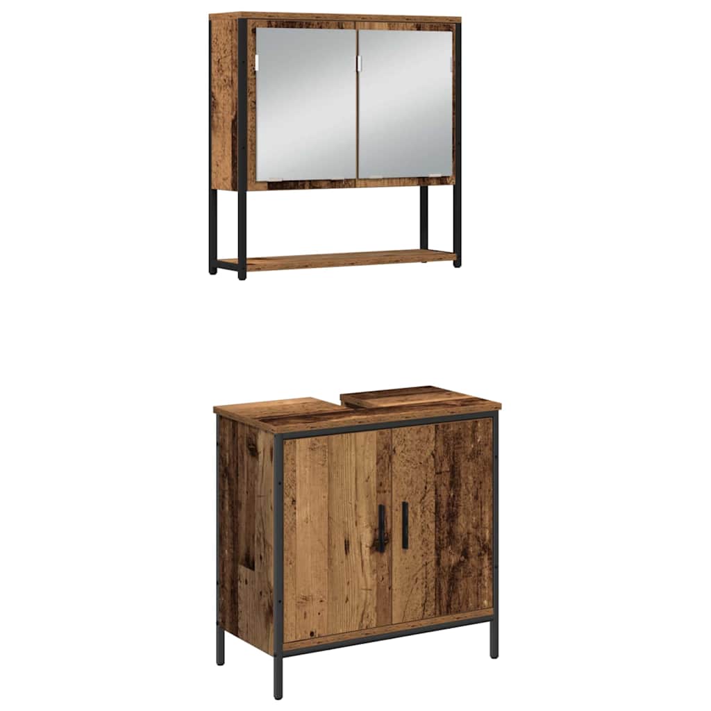 Badezimmermöbel Set mit Speicher 4 pcs Braun 33 x 33 x 185.5 cm