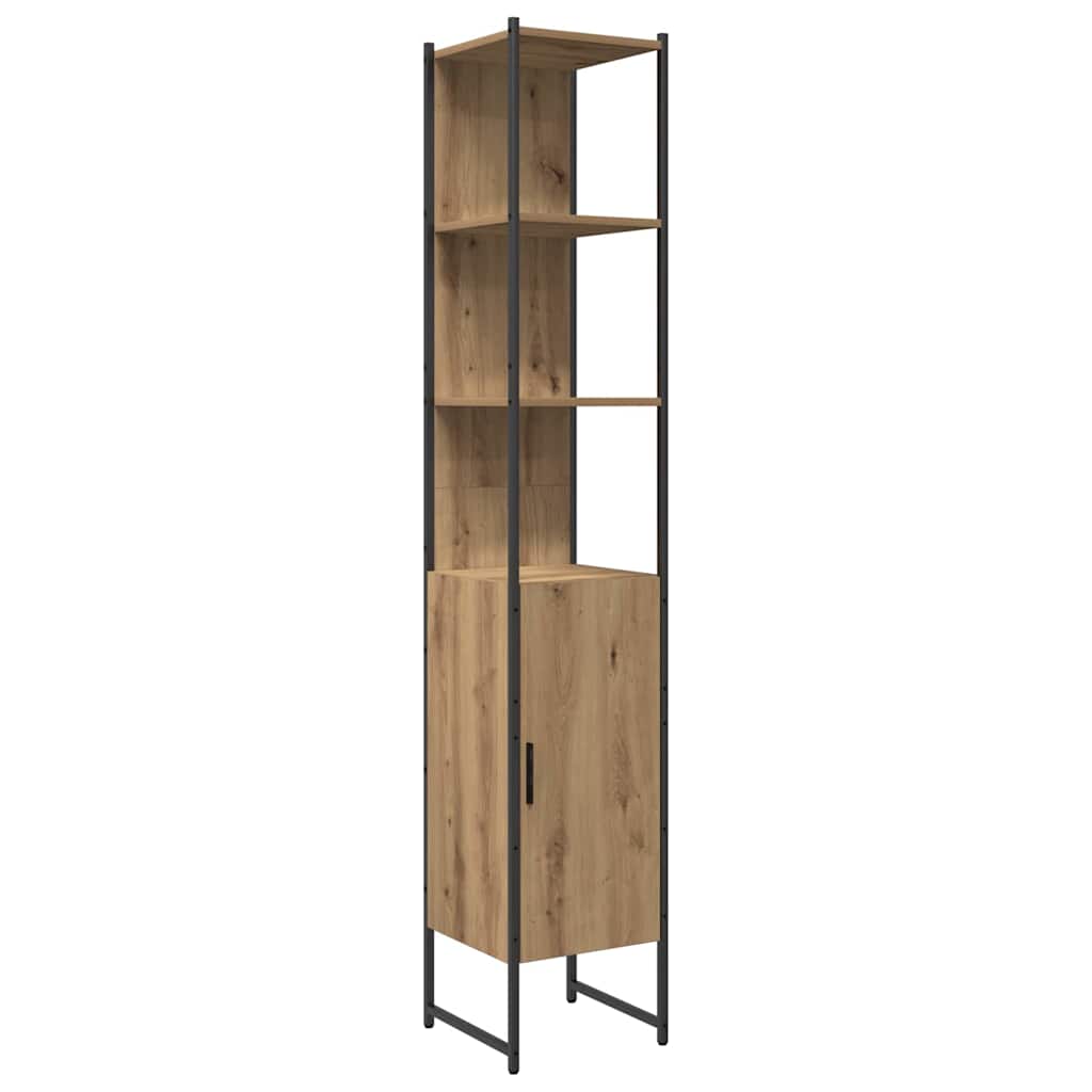 Badezimmermöbel-Set mit Regal mit Tür 4 pcs Braun Holzwerkstoff