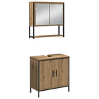 Badezimmermöbel-Set mit Regal mit Tür 4 pcs Braun Holzwerkstoff
