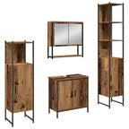 Badezimmermöbel-Set mit Regal mit Tür 4 pcs Braun Holzwerkstoff