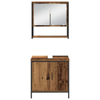 Badezimmermöbel-Set mit Regal mit Tür 4 pcs Braun Holzwerkstoff