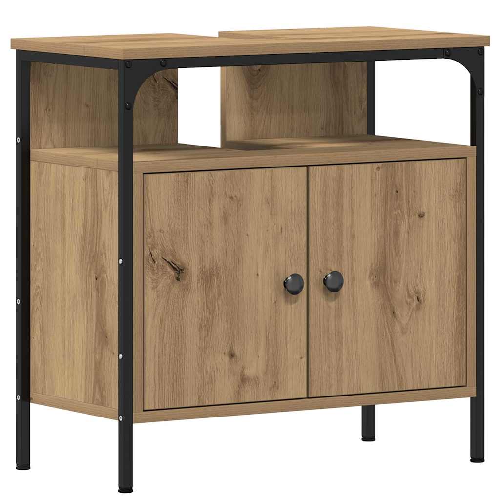Badezimmermöbel-Set mit Regal 4 pcs Artisan-Eiche Holzwerkstoff