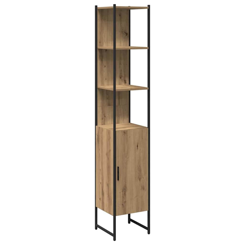 Badezimmermöbel-Set mit Regal 4 pcs Artisan-Eiche Holzwerkstoff