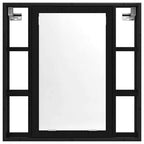 Badezimmermöbel-Set 4 pcs Schwarz Eichen-Optik Holzwerkstoff