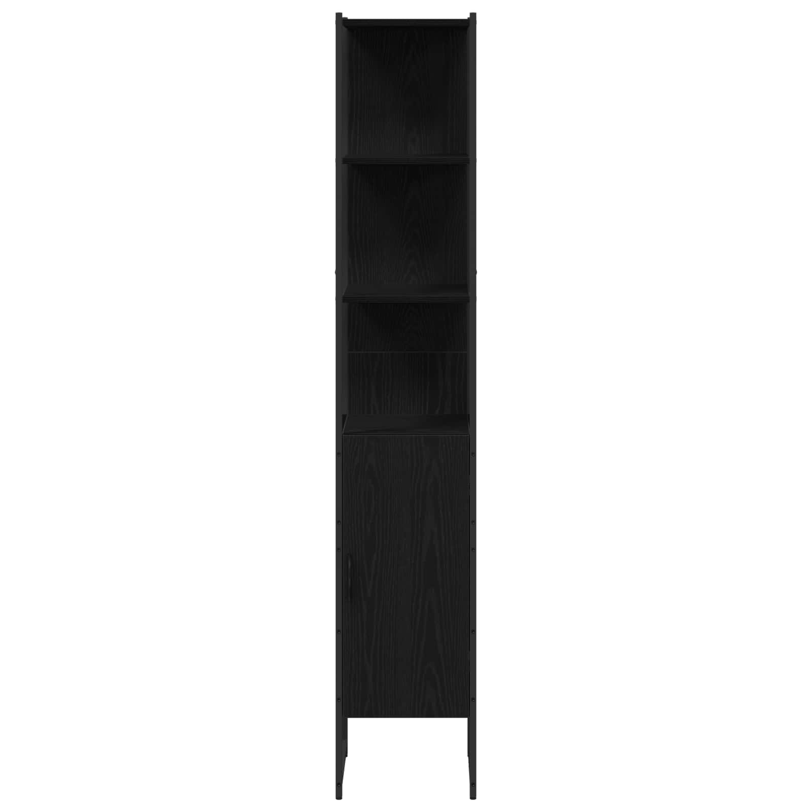 Badezimmermöbel-Set mit Regal 4 pcs Schwarz Holzwerkstoff