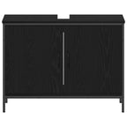 Badezimmermöbel-Set mit Regal 4 pcs Schwarz Holzwerkstoff