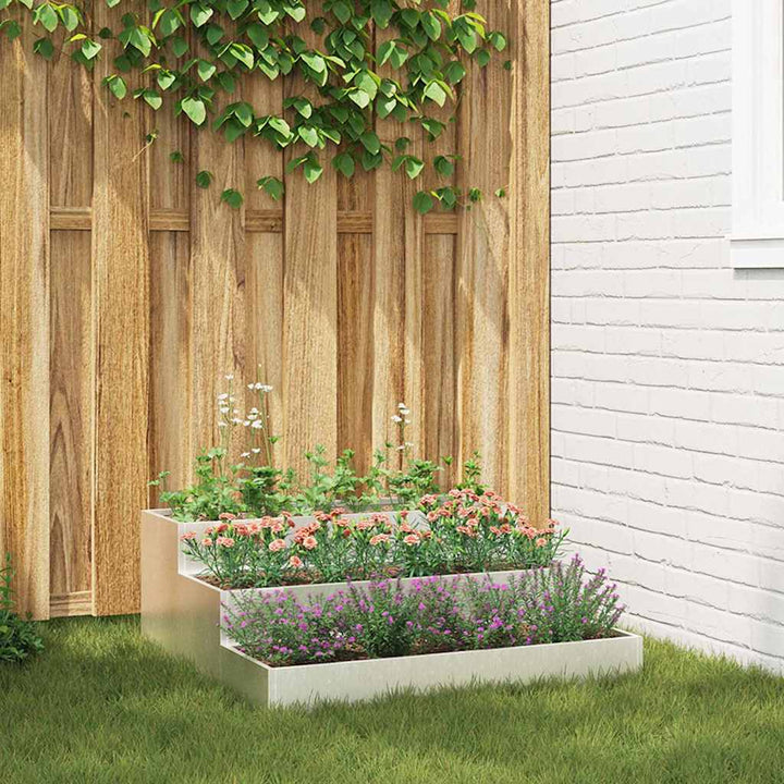 Gartenblumentopf Silber 90 x 90 x 35 cm Edelstahl