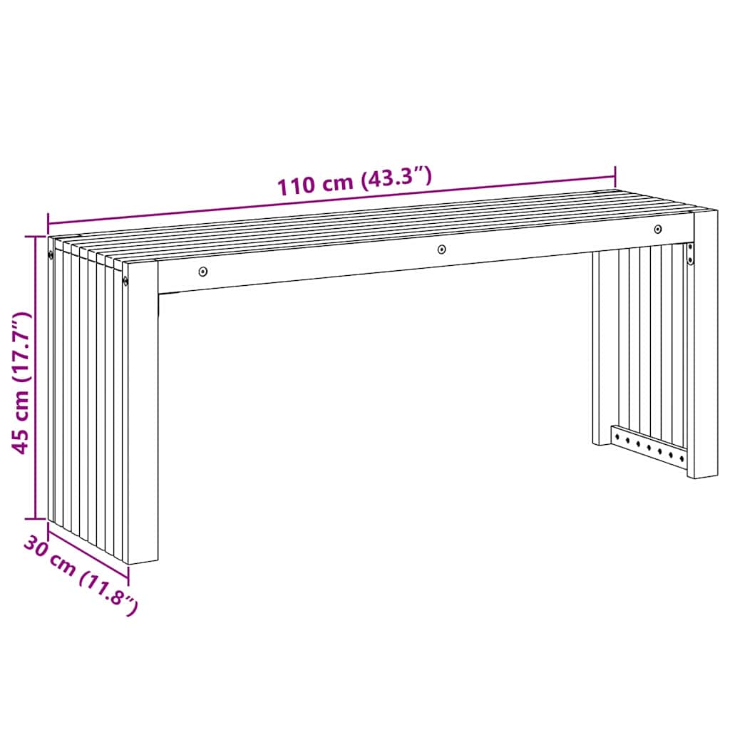 Bank Öl-Natur 110 x 30 x 45 cm Massivholz Teak