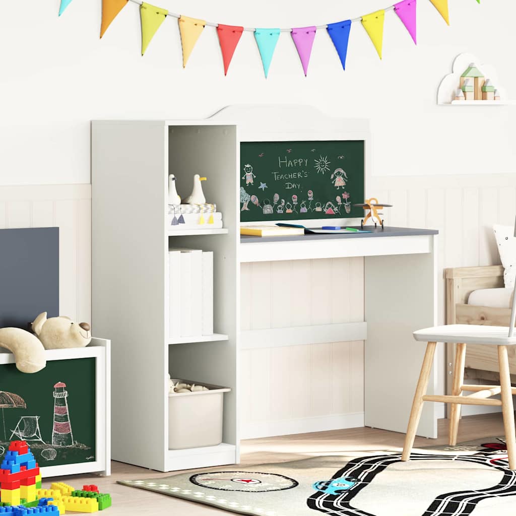 Schreibtisch mit offener Ablage und Kreidetafel mit Regal ROROS