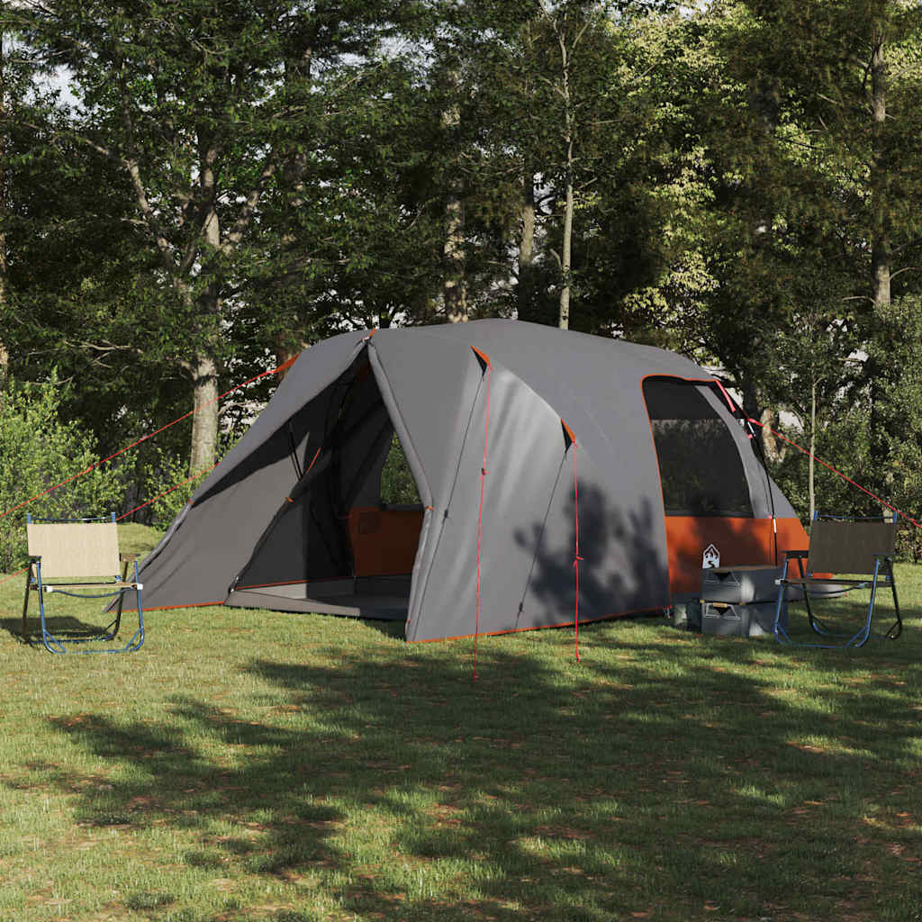 Dome Zelt für 6 Personen Grau und Orange 500 x 314 x 206 cm