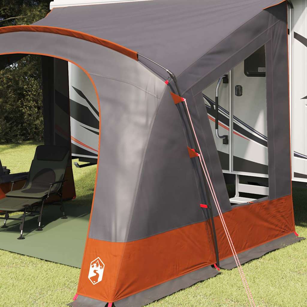 Caravan-Zelt für 5 Personen Grau und Orange 410 x 275 x 245 cm