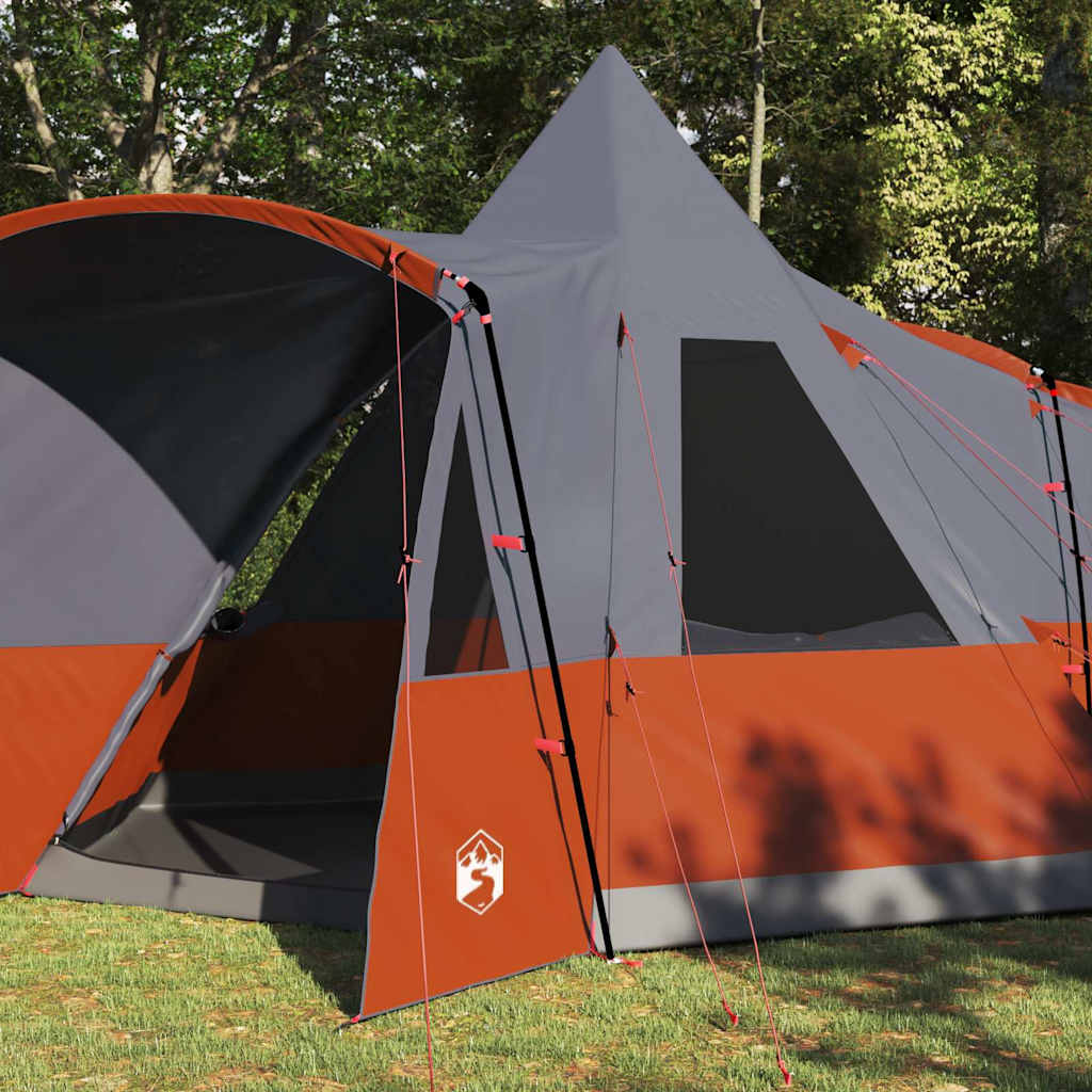 Teepee Zelt für 8 Personen Grau und Orange 720 x 465 x 295 cm