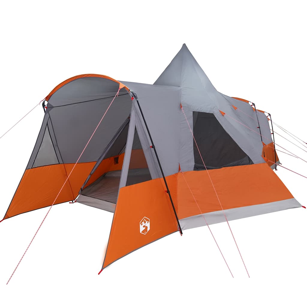 Teepee Zelt für 8 Personen Grau und Orange 720 x 465 x 295 cm