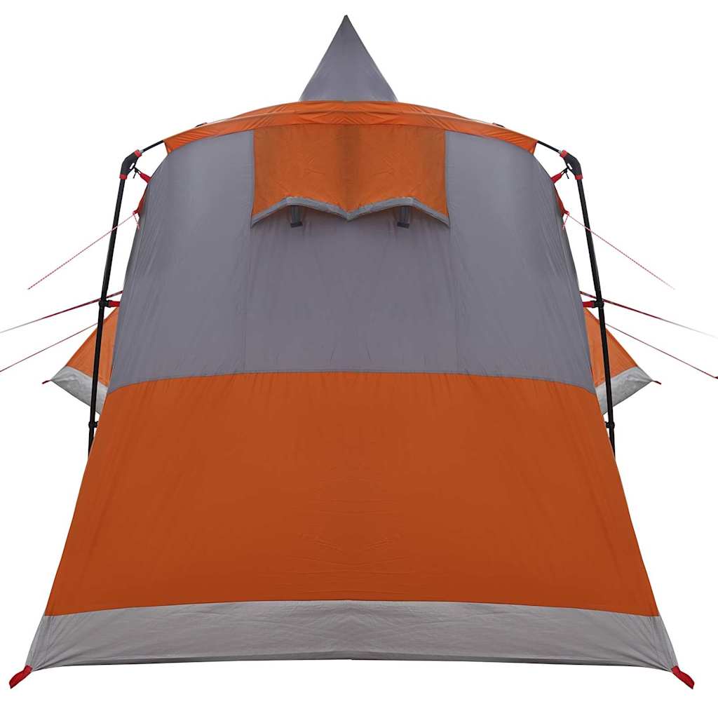 Teepee Zelt für 8 Personen Grau und Orange 720 x 465 x 295 cm