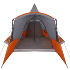 Teepee Zelt für 8 Personen Grau und Orange 720 x 465 x 295 cm