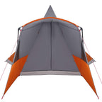 Teepee Zelt für 8 Personen Grau und Orange 720 x 465 x 295 cm