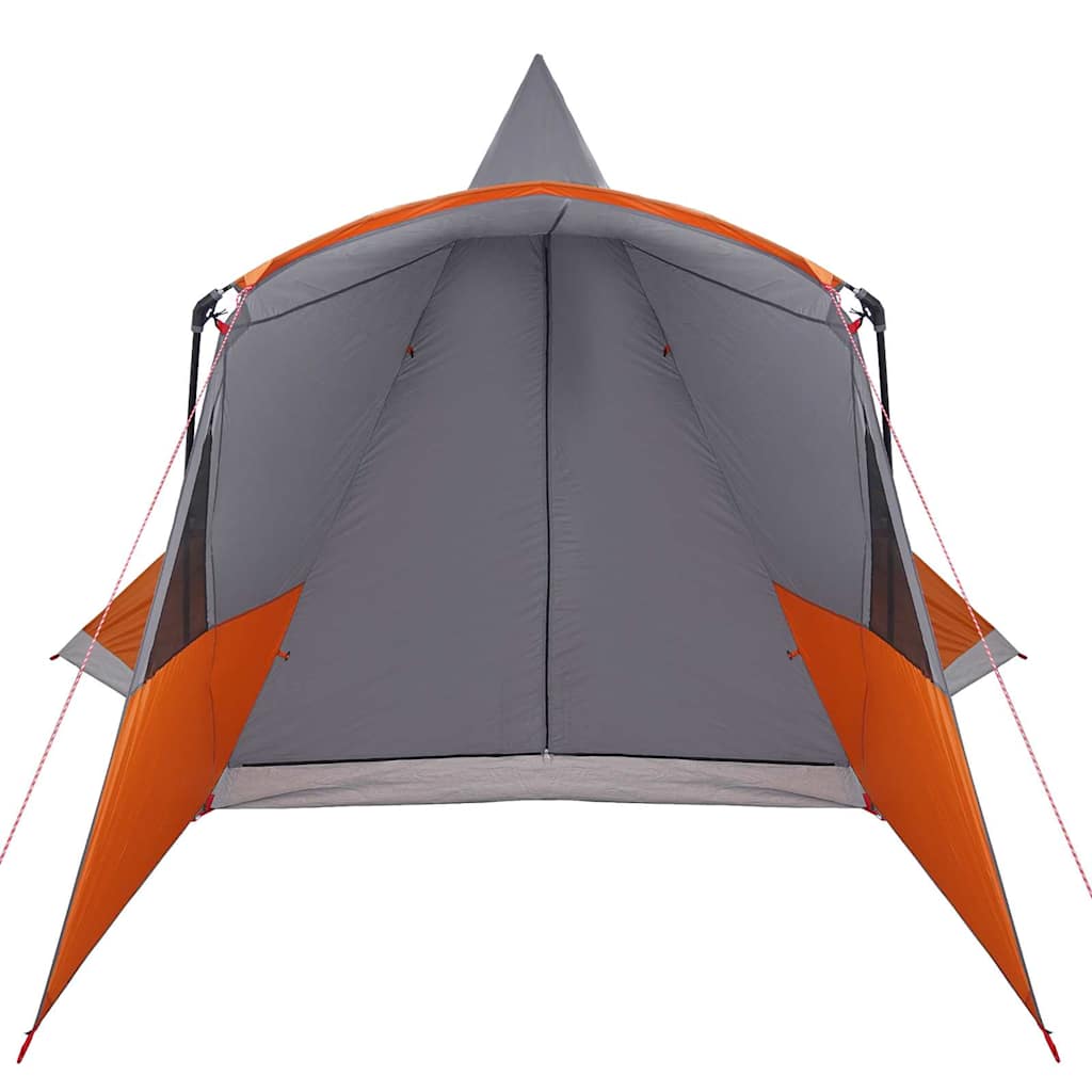 Teepee Zelt für 8 Personen Grau und Orange 720 x 465 x 295 cm