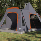 Teepee Zelt für 5 Personen Grau und Orange 545 x 450 x 295 cm