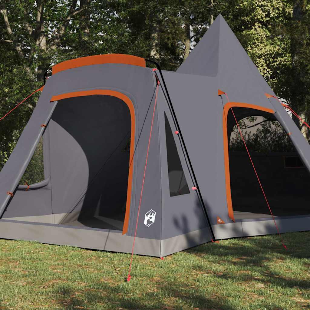 Teepee Zelt für 5 Personen Grau und Orange 545 x 450 x 295 cm