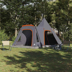 Teepee Zelt für 5 Personen Grau und Orange 545 x 450 x 295 cm